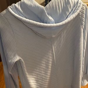 Nine West Sky Blue Side Slit Hoodie
